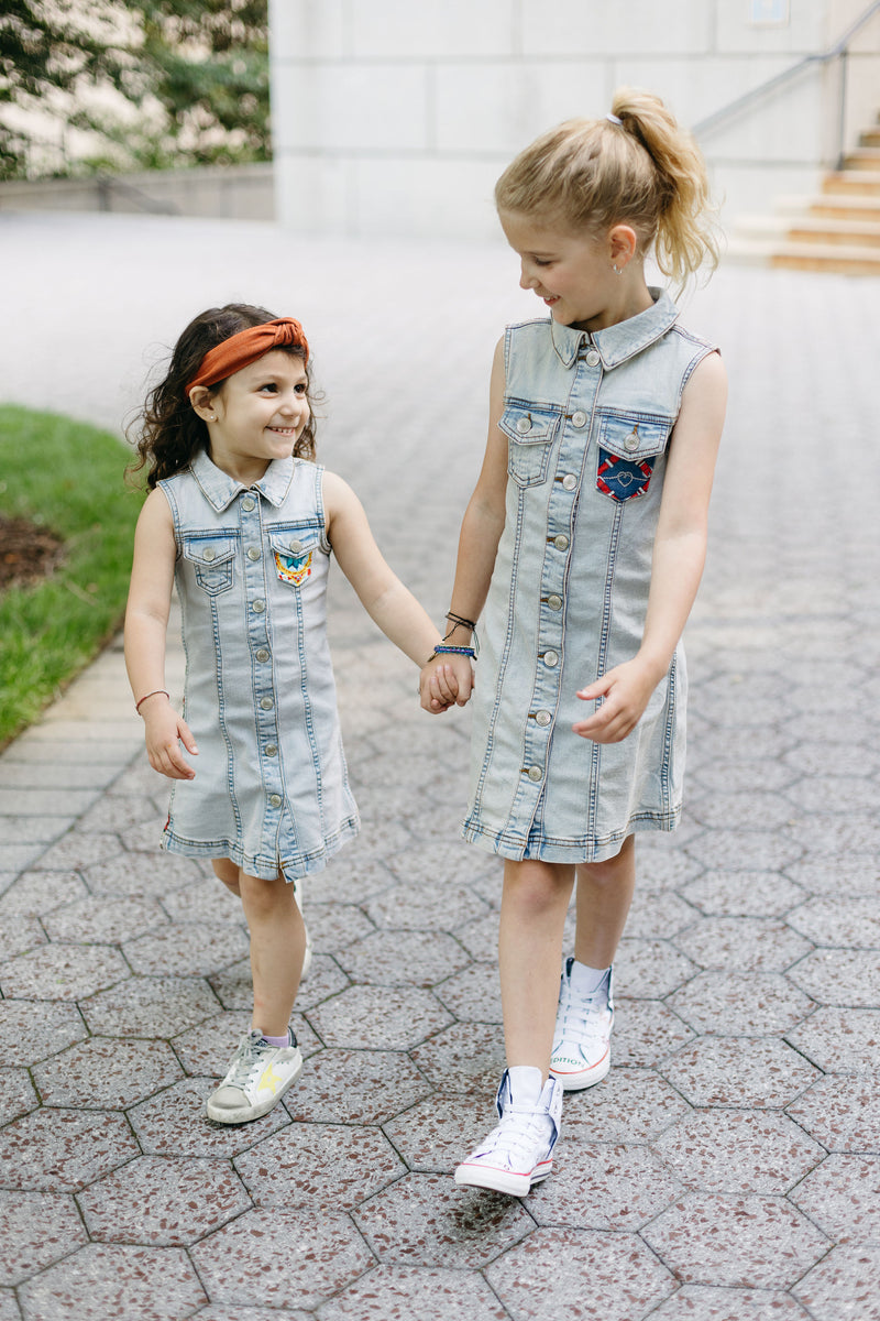 KIDS Nautical Eco-Denim Dress – Frankie's Runway