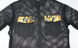 ADULT Black Mesh Pocket Top