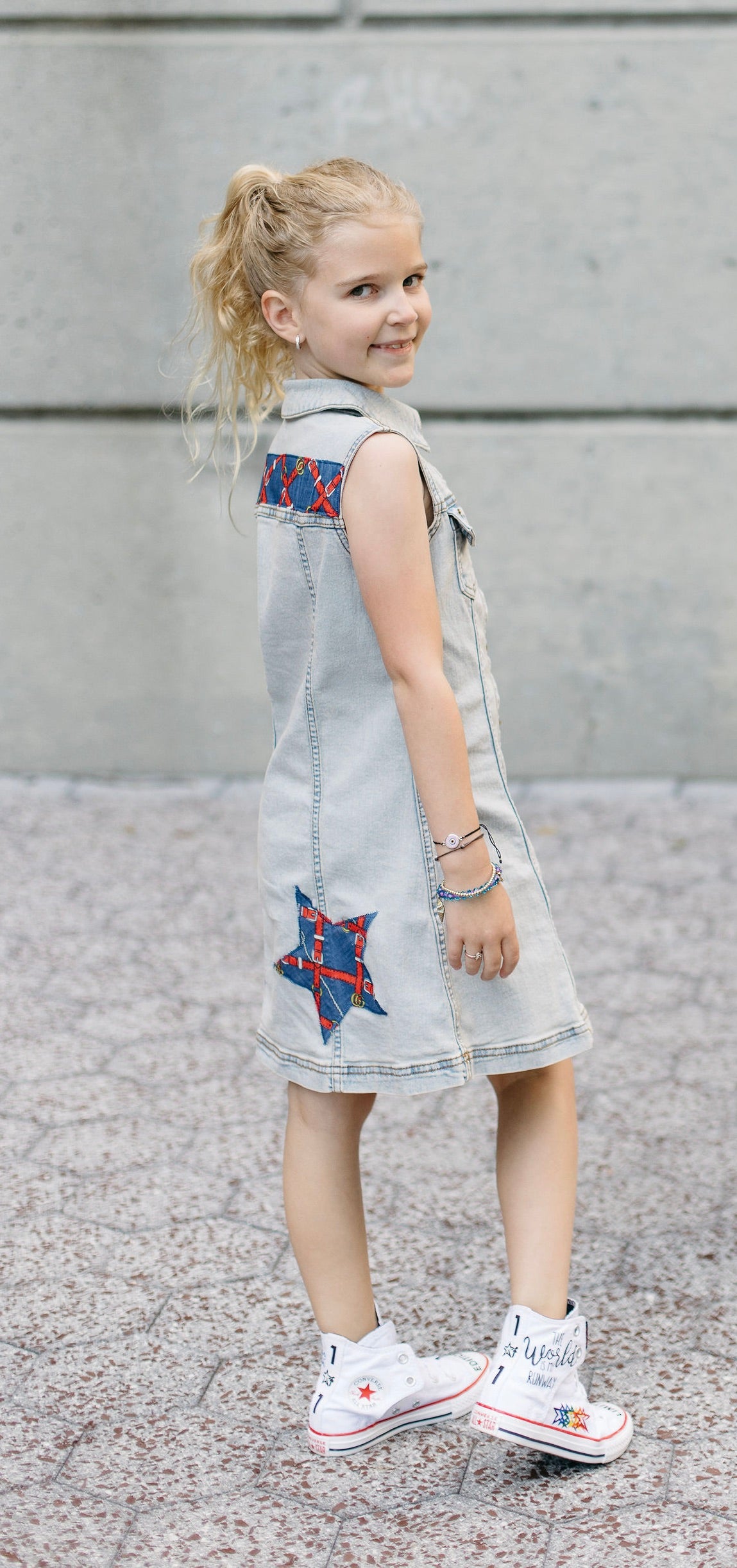 KIDS Nautical Eco-Denim Dress